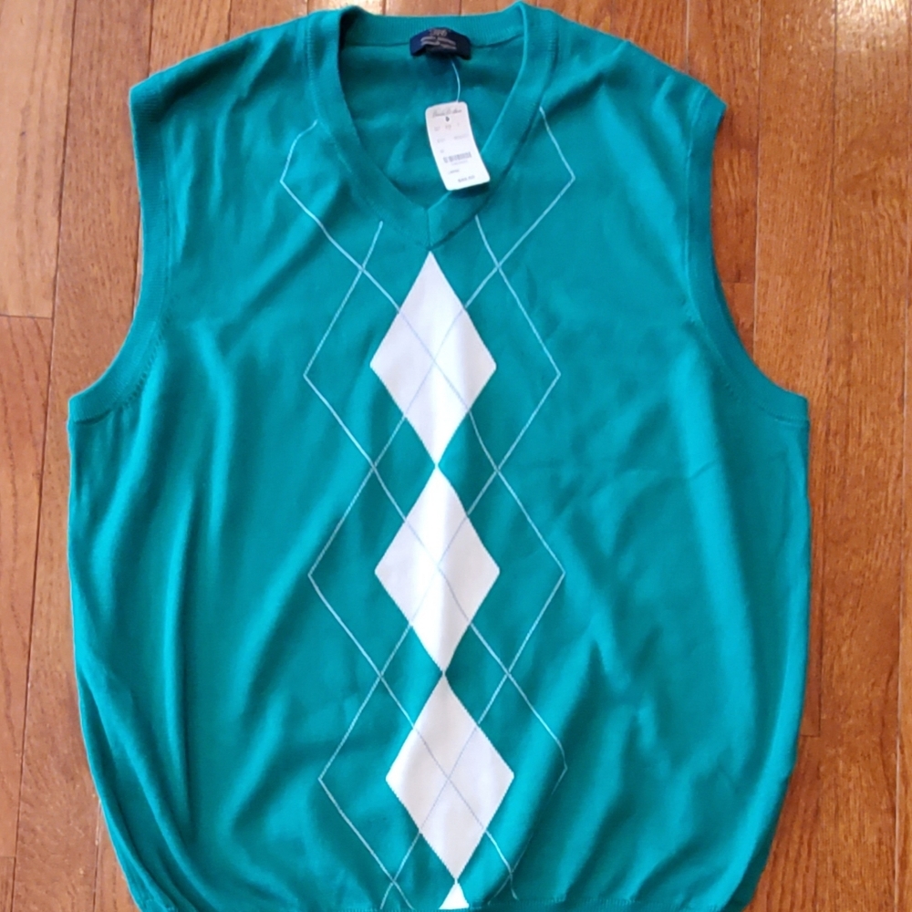 Men Brooks Brothers Vest Green Large